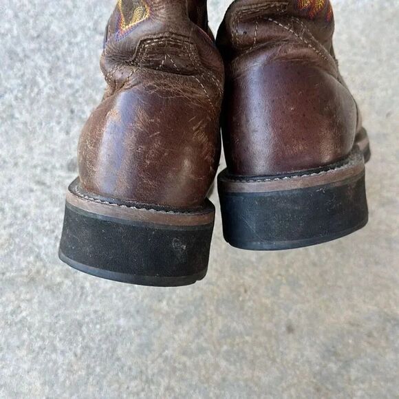 Justin Driller Western Work Boot Brown Men’s Size 9.5 Oil Resistant - Picture 7 of 9